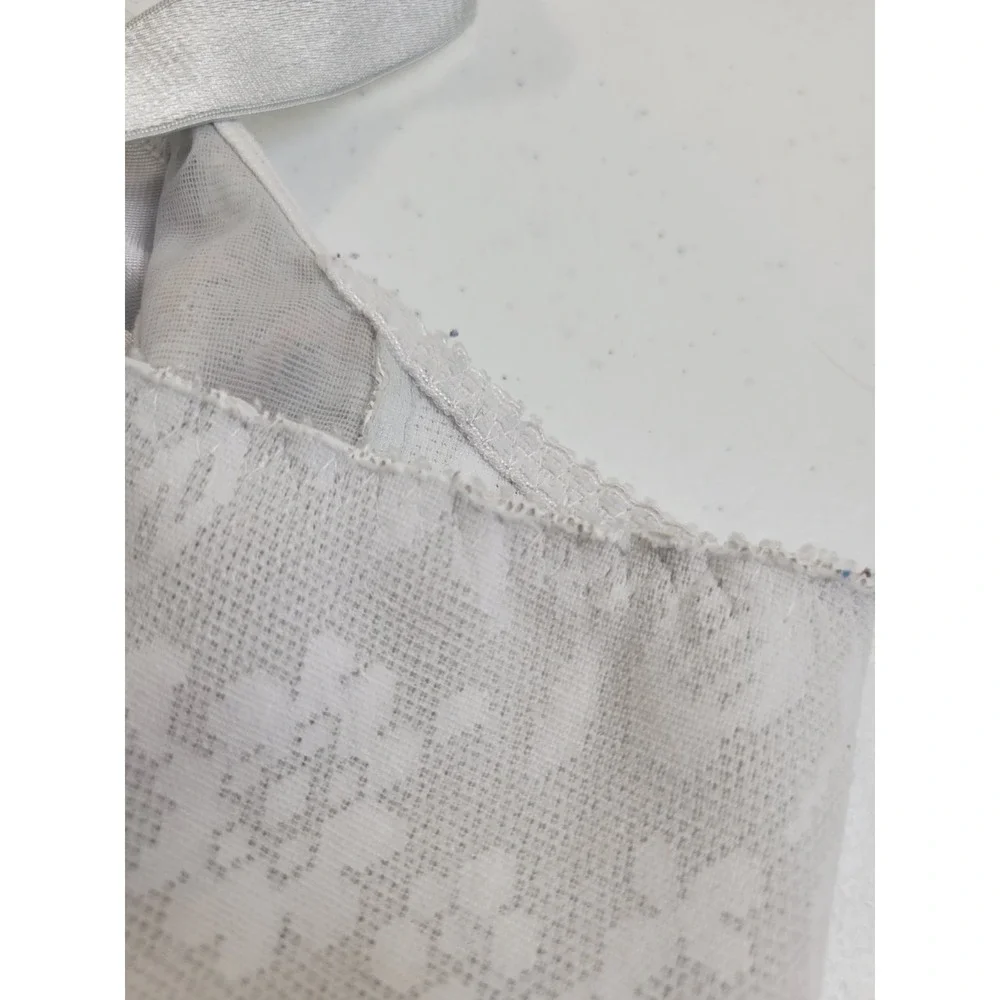 Vtg Playtex Wireless Bra Full Coverage Floral Comfort White Size 44C